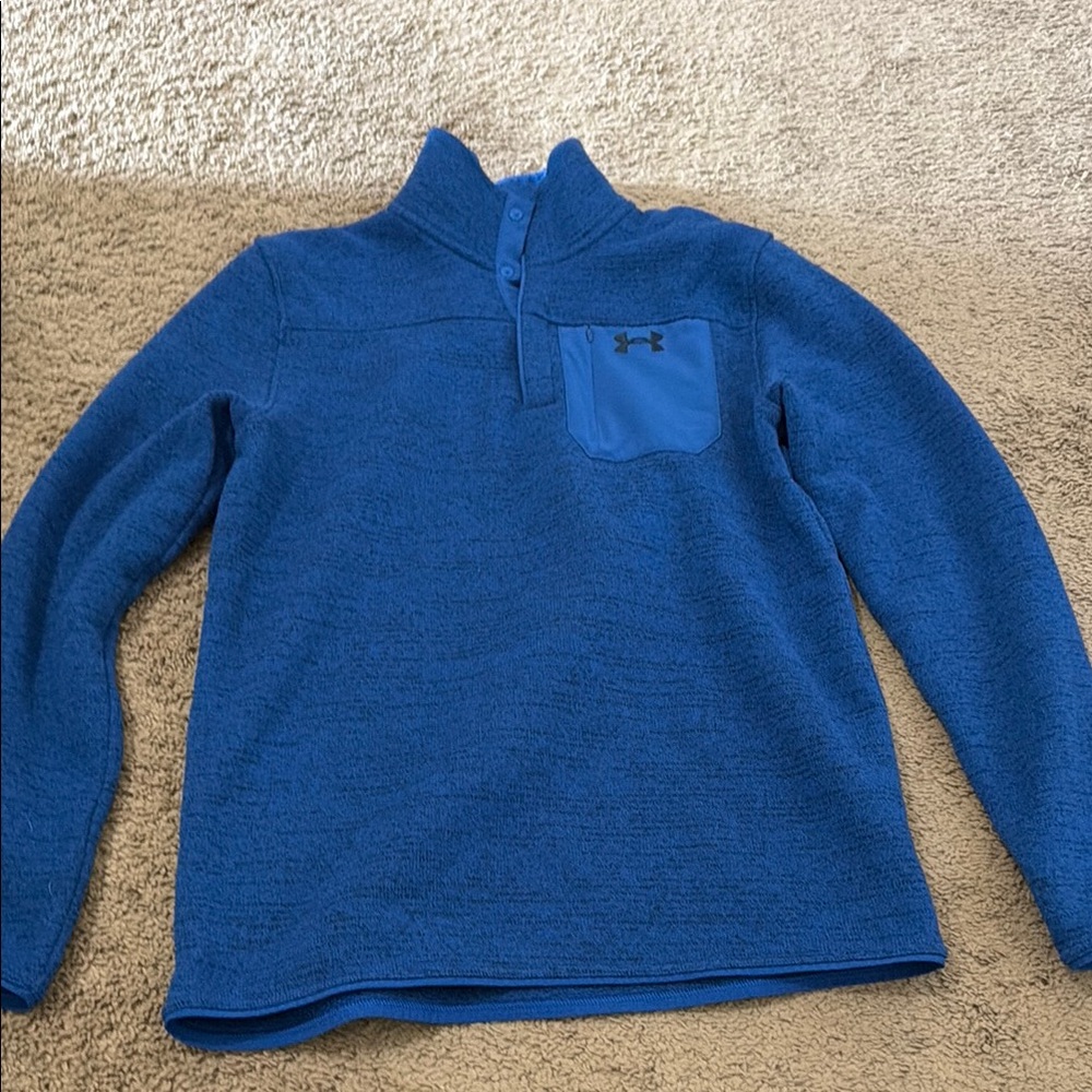 Under Armour Blue Quarter-Snap Fleece Pullover